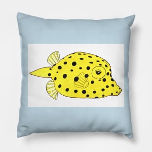 yellow box fish Pillow