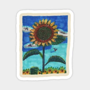 Sunflower in the Field Magnet