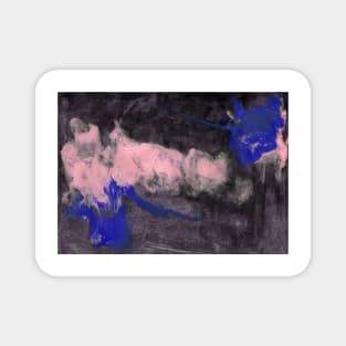 Abstract blue-white-grey background with hand-painted marble texture. Monochrome watercolor. Best for the print, fabric, poster, wallpaper, cover and packaging, wrapping paper. Magnet