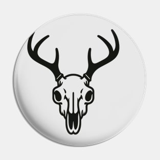 Deer Buck Antlers Skull Pin