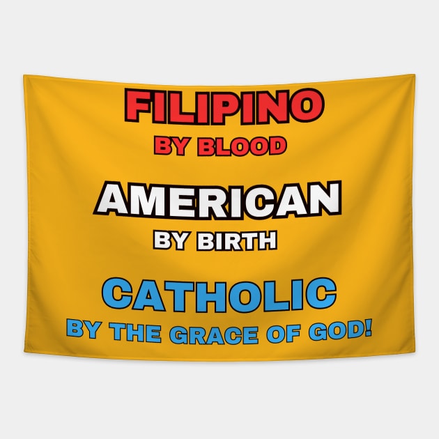 Filipino American Catholic (American-Born) Tapestry by Desert Owl Designs