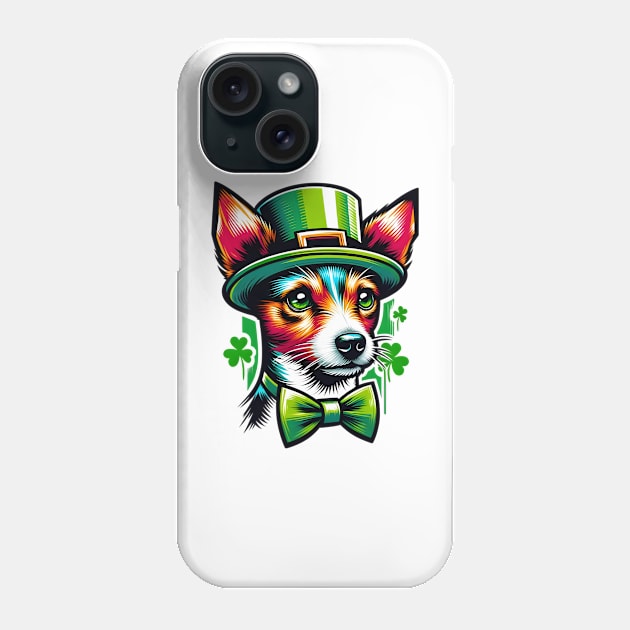 Toy Fox Terrier in Leprechaun Hat: St Patrick's Day Delight Phone Case by ArtRUs