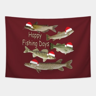 Christmas design, fisherman's gifts, fishing, wildlife, fish Tapestry