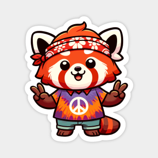 Red Panda's Hippie Peace Magnet