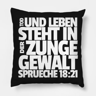 Proverbs 18-21 Power of The Tongue German Pillow