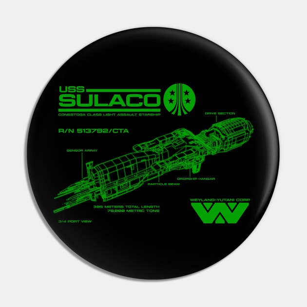 Sulaco Schematics GR Pin by PopCultureShirts