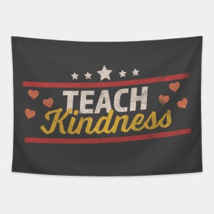 Teach Kindness Retro Vintage Teacher Tapestry