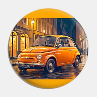 Orange Fiat 500 Pin