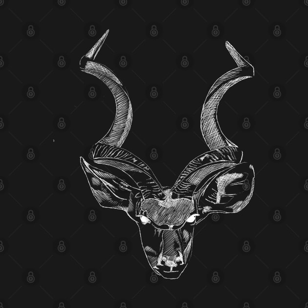 Africa Kudu - White by The Creative Palette