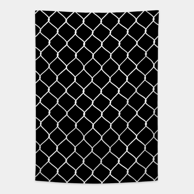 Chain Link Fence (White) Tapestry by inatorinator