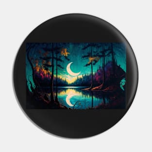 Vibrant Moon Lake Display Pin