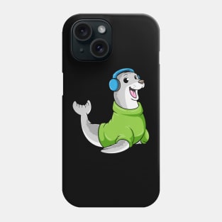 Seal with Sweater and Headphone Phone Case