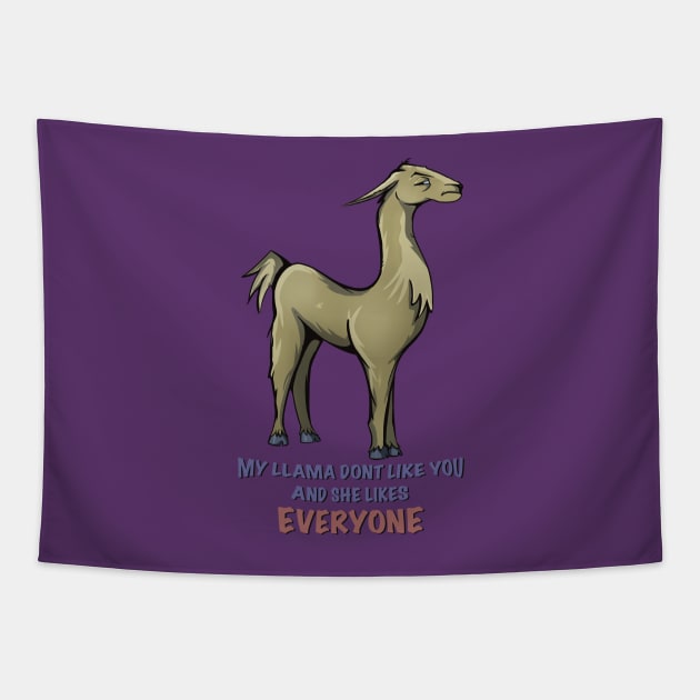 Angry llama dont like you, and she likes everyone. Tapestry by Owl-Syndicate