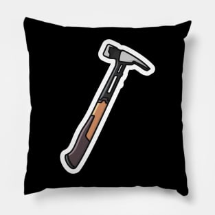 Carpenter Hammer Tool Sticker vector illustration. Carpentry and Construction working tools object icon concept. Hammer with orange plastic handle sticker design logo. Pillow