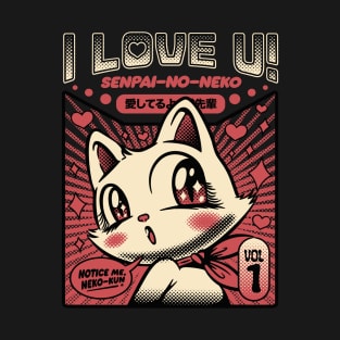 Anime Cat I Love You by Tobe Fonseca T-Shirt