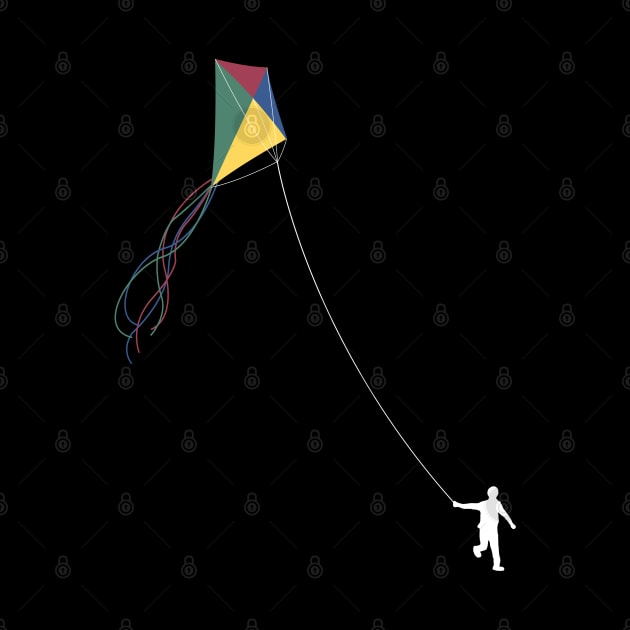 Kid Flying Kite - Children's Outdoor Play (white variant) by gegogneto