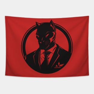 panther black head t-shirt Tapestry