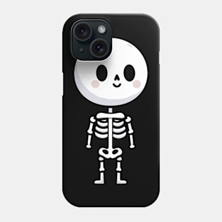 Cute Happy Skeleton in Kawaii Style | Happy Halloween Cute Skeleton Design Phone Case