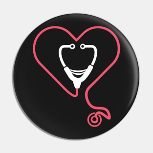 Heart & Stethoscope – Design for Nurses Pin