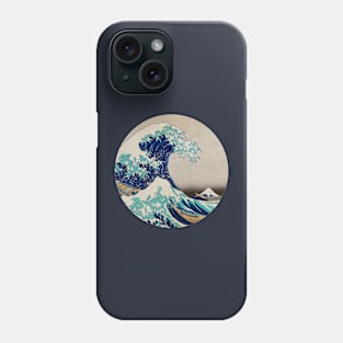 The Great Wave off Kanagawa circle Phone Case