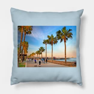 Evening walk in Limassol Pillow