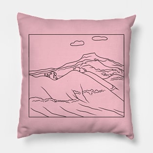 Red Hills with Pedernal White Clouds Pillow