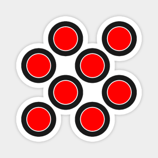 Cube 8 - Red Polka Dots Magnet