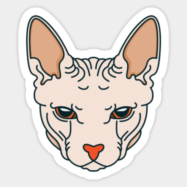 Cute Hand Drawn Sphynx Cat Sphynx Cats Sticker Teepublic Uk