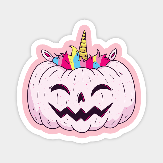 Unicorn Pumpkin Magnet by LR_Collections
