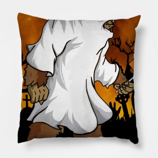 Bigfoot Boo Wearing Ghost Halloween Custome Pillow