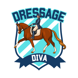 Dressage Diva Teal and Orange T-Shirt