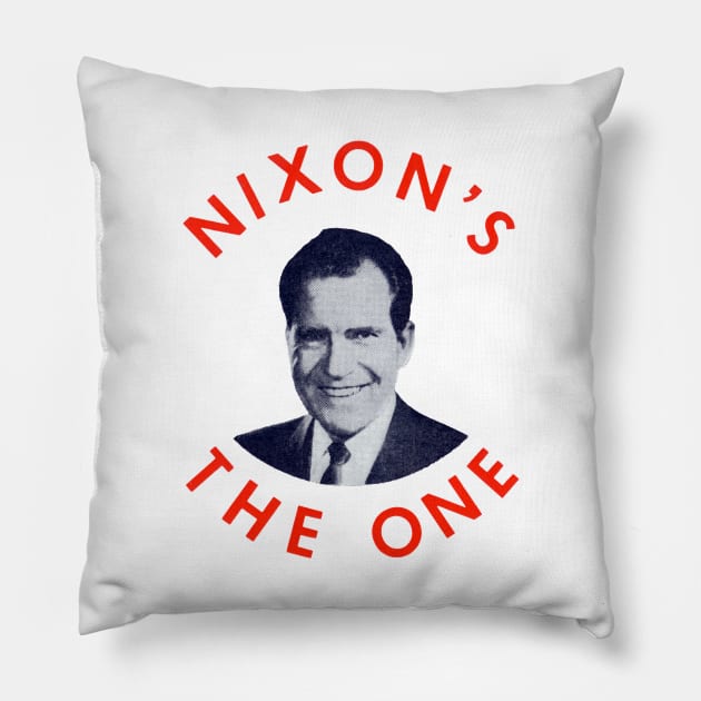 1972 Nixon's the One Pillow by historicimage