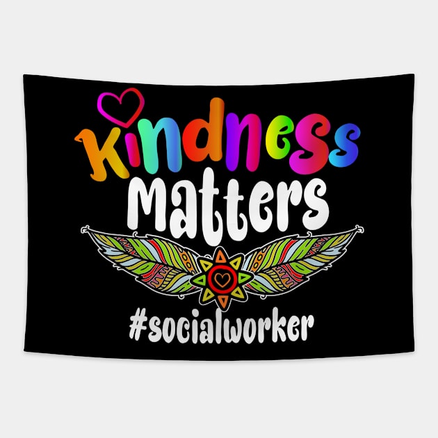 Kindness Matters Social Worker Gift Tapestry by 2blackcherries