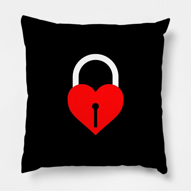 Heart Lock Minimal Design (Valentine Collection) Pillow by Minimal DM