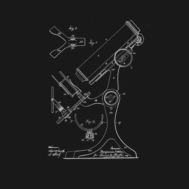 Microscope Vintage Patent Drawing by TheYoungDesigns