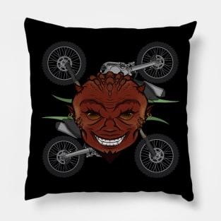 Motocross Devil (no caption) Pillow