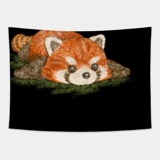 Red panda in prone position Tapestry