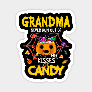 Grandma Never Runs Out Of Kisses Or Candy Halloween Magnet