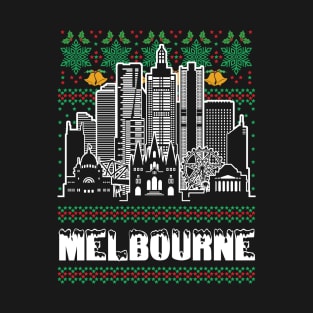 Melbourne Australia Ugly Christmas T-Shirt