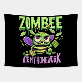 Zombee Ate My Homework Tapestry