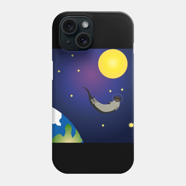 Otter Space Astronaut Floating Phone Case by GregFromThePeg