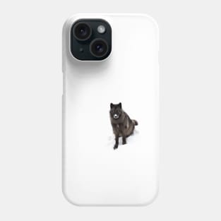 Black Wolf in winter Phone Case