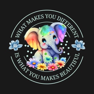 autism awareness day 2023 cute colorful baby elephant T-Shirt