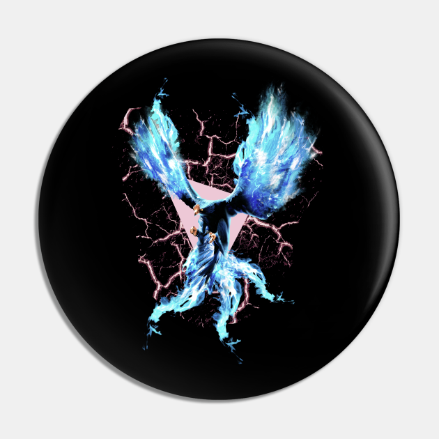 Blue Lightning Phoenix Ice - Blue Lightning Phoenix Ice - Pin | TeePublic