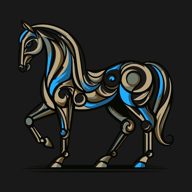 Horse illustration. Illustration of a horse in cubism style by gblackid