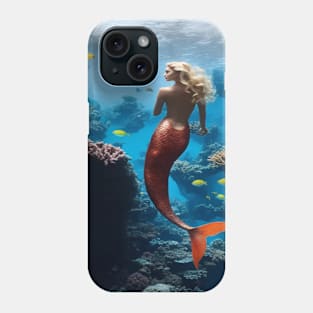 A mermaid and the aquatic world Phone Case