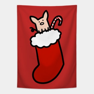 Christmas Stocking Pig Tapestry