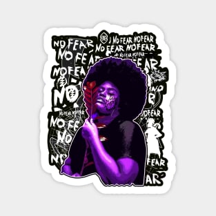 No Fear Strong Black Afro Woman Magnet