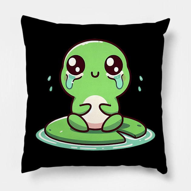 Tears of a Tiny Frog: A Melancholic Symphony Pillow by Evergreen