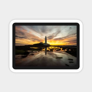 St Marys lighthouse whitley bay sunrise Magnet